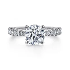 Discount Gabriel & Co. Avery - 14K White Gold Round Diamond Engagement Ring