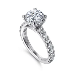 Discount Gabriel & Co. Avery - 14K White Gold Round Diamond Engagement Ring