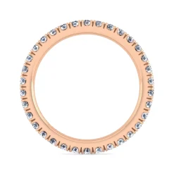 New Gabriel & Co. Avignon - 14K Rose Gold French Pave Set Diamond Eternity Band - 0.7 ct