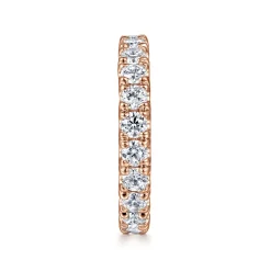 Clearance Gabriel & Co. Avignon - 14K Rose Gold French Pave Set Diamond Eternity Band - 1.95 ct