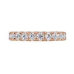 Clearance Gabriel & Co. Avignon - 14K Rose Gold French Pave Set Diamond Eternity Band - 1.95 ct
