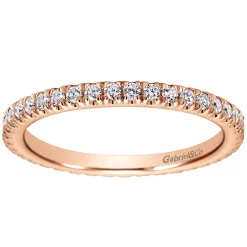 Gabriel & Co. Avignon - 14K Rose Gold French Pave Set Diamond Eternity Band - 0.5 ct