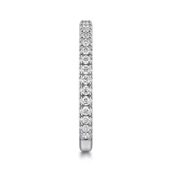 Gabriel & Co. Avignon - 14K White Gold French Pave Diamond Wedding Band - 0.35 ct