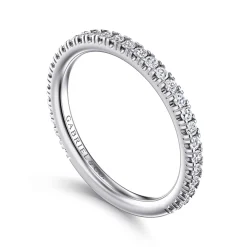 Gabriel & Co. Avignon - 14K White Gold French Pave Diamond Wedding Band - 0.35 ct