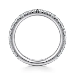 Gabriel & Co. Avignon - 14K White Gold French Pave Set Diamond Anniversary Band - 0.75 ct