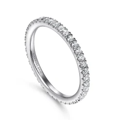 Hot Gabriel & Co. Avignon - 14K White Gold French Pave Set Diamond Eternity Band - 0.5 ct