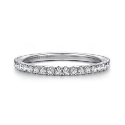 Hot Gabriel & Co. Avignon - 14K White Gold French Pave Set Diamond Eternity Band - 0.5 ct