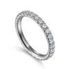 Clearance Gabriel & Co. Avignon - 14K White Gold French Pave Set Diamond Eternity Band - 1 ct