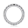 Best Gabriel & Co. Avignon - 14K White Gold French Pave Set Diamond Eternity Band - 1.95 ct