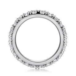 Best Gabriel & Co. Avignon - 14K White Gold French Pave Set Diamond Eternity Band - 1.95 ct