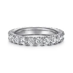 Best Gabriel & Co. Avignon - 14K White Gold French Pave Set Diamond Eternity Band - 1.95 ct
