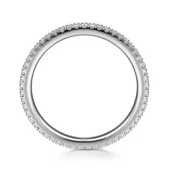 Hot Gabriel & Co. Avignon - 14K White Gold French Pave Set Diamond Eternity Band - 0.25 ct