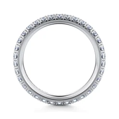 Clearance Gabriel & Co. Avignon - 14K White Gold French Pave Set Diamond Eternity Band - 0.75 ct