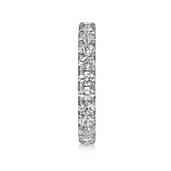 Best Gabriel & Co. Avignon - 14K White Gold French Pave Set Diamond Eternity Band - 1.45 ct