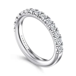 Online Gabriel & Co. Avignon - 14K White Gold 13 Stone French Pave Set Diamond Anniversary Band - 0.75 ct