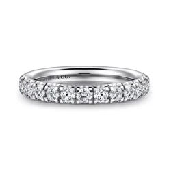 Online Gabriel & Co. Avignon - 14K White Gold 13 Stone French Pave Set Diamond Anniversary Band - 0.75 ct