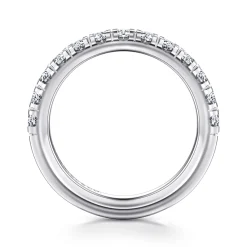 Online Gabriel & Co. Avignon - 14K White Gold 13 Stone French Pave Set Diamond Anniversary Band - 0.75 ct