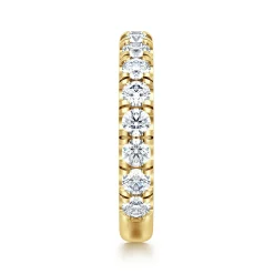 Sale Gabriel & Co. Avignon - 14K Yellow Gold French Pave Set Diamond Anniversary Band - 1.45 ct