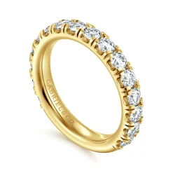 Sale Gabriel & Co. Avignon - 14K Yellow Gold French Pave Set Diamond Anniversary Band - 1.45 ct