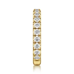 Hot Gabriel & Co. Avignon - 14K Yellow Gold French Pave Diamond Wedding Band - 1.05 ct