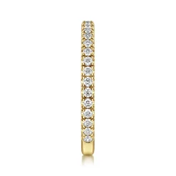 Clearance Gabriel & Co. Avignon - 14K Yellow Gold French Pave Diamond Wedding Band - 0.35 ct