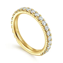 Outlet Gabriel & Co. Avignon - 14K Yellow Gold French Pave Set Diamond Anniversary Band - 0.75 ct