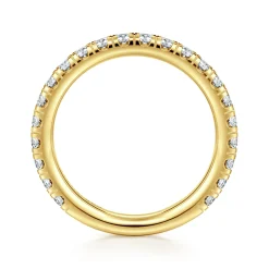 Outlet Gabriel & Co. Avignon - 14K Yellow Gold French Pave Set Diamond Anniversary Band - 0.75 ct