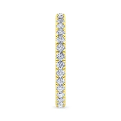 Clearance Gabriel & Co. Avignon - 14K Yellow Gold French Pave Set Diamond Eternity Band - 0.7 ct