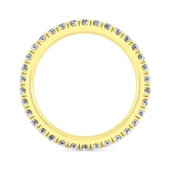 Clearance Gabriel & Co. Avignon - 14K Yellow Gold French Pave Set Diamond Eternity Band - 0.7 ct