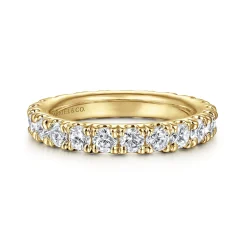 Online Gabriel & Co. Avignon - 14K Yellow Gold French Pave Set Diamond Eternity Band - 1.95 ct