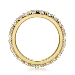 Online Gabriel & Co. Avignon - 14K Yellow Gold French Pave Set Diamond Eternity Band - 1.95 ct