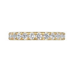 Best Gabriel & Co. Avignon - 14K Yellow Gold French Pave Set Diamond Eternity Band - 1.45 ct
