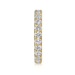 Best Gabriel & Co. Avignon - 14K Yellow Gold French Pave Set Diamond Eternity Band - 1.45 ct