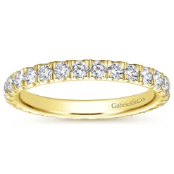 Hot Gabriel & Co. Avignon - 14K Yellow Gold French Pave Set Diamond Eternity Band - 1 ct