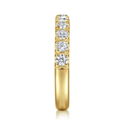 Hot Gabriel & Co. Avignon - 14K Yellow Gold 11 Stone French Pave Set Diamond Anniversary Band - 1 ct
