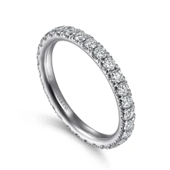Outlet Gabriel & Co. Avignon - Platinum French Pave Set Diamond Eternity Band - 1 ct