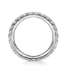 Gabriel & Co. Avignon - Platinum French Pave Set Diamond Eternity Band - 1.45 ct
