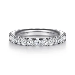 Gabriel & Co. Avignon - Platinum French Pave Set Diamond Eternity Band - 1.45 ct