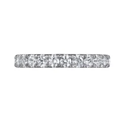Gabriel & Co. Avignon - Platinum French Pave Set Diamond Eternity Band - 1.45 ct