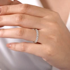 Gabriel & Co. Avignon - Platinum French Pave Set Diamond Eternity Band - 1.45 ct