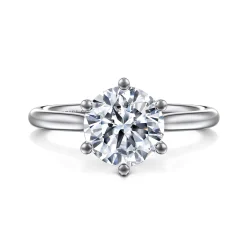 Gabriel & Co. Aviva - 14K White Gold 6 Prong Round Solitaire Diamond Engagement Ring