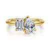 Outlet Gabriel & Co. Ayla - 14K Yellow Gold Toi et Moi Pear Shape Diamond Engagement Ring