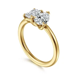 Outlet Gabriel & Co. Ayla - 14K Yellow Gold Toi et Moi Pear Shape Diamond Engagement Ring