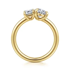 Outlet Gabriel & Co. Ayla - 14K Yellow Gold Toi et Moi Pear Shape Diamond Engagement Ring