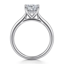 Outlet Gabriel & Co. Azucena - 14K White Gold Cushion Cut Solitaire Diamond Engagement Ring