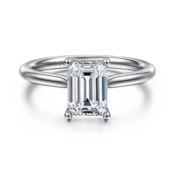 Sale Gabriel & Co. Azucena - 18K White Gold Emerald Cut Solitaire Diamond Engagement Ring
