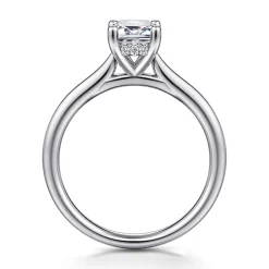 Hot Gabriel & Co. Azucena - 14K White Gold Emerald Cut Solitaire Diamond Engagement Ring