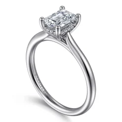 Hot Gabriel & Co. Azucena - 14K White Gold Emerald Cut Solitaire Diamond Engagement Ring