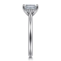 Hot Gabriel & Co. Azucena - 14K White Gold Emerald Cut Solitaire Diamond Engagement Ring