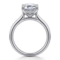 Clearance Gabriel & Co. Azucena - 14K White Gold Emerald Cut Solitaire Diamond Engagement Ring